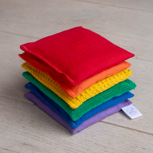 Sensorische pittenzakjes - Regenboog - 6 stuks